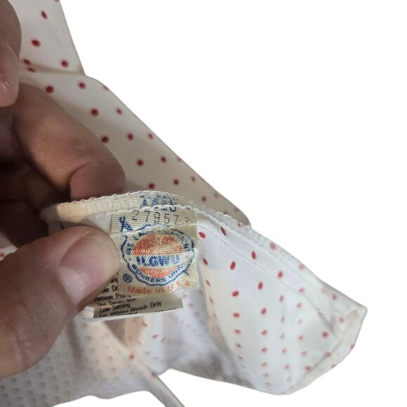 RRRRUSS White Polka Dot Button-Up Blouse - L - Retro Classic Blouse [0415] - Picture 8 of 9